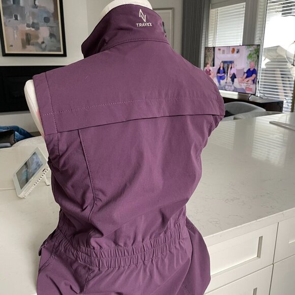 Eddie Bauer Travex High Neck Full Zip Multi Pockets Nylon Vest Purple Sz XS - Picture 7 of 14